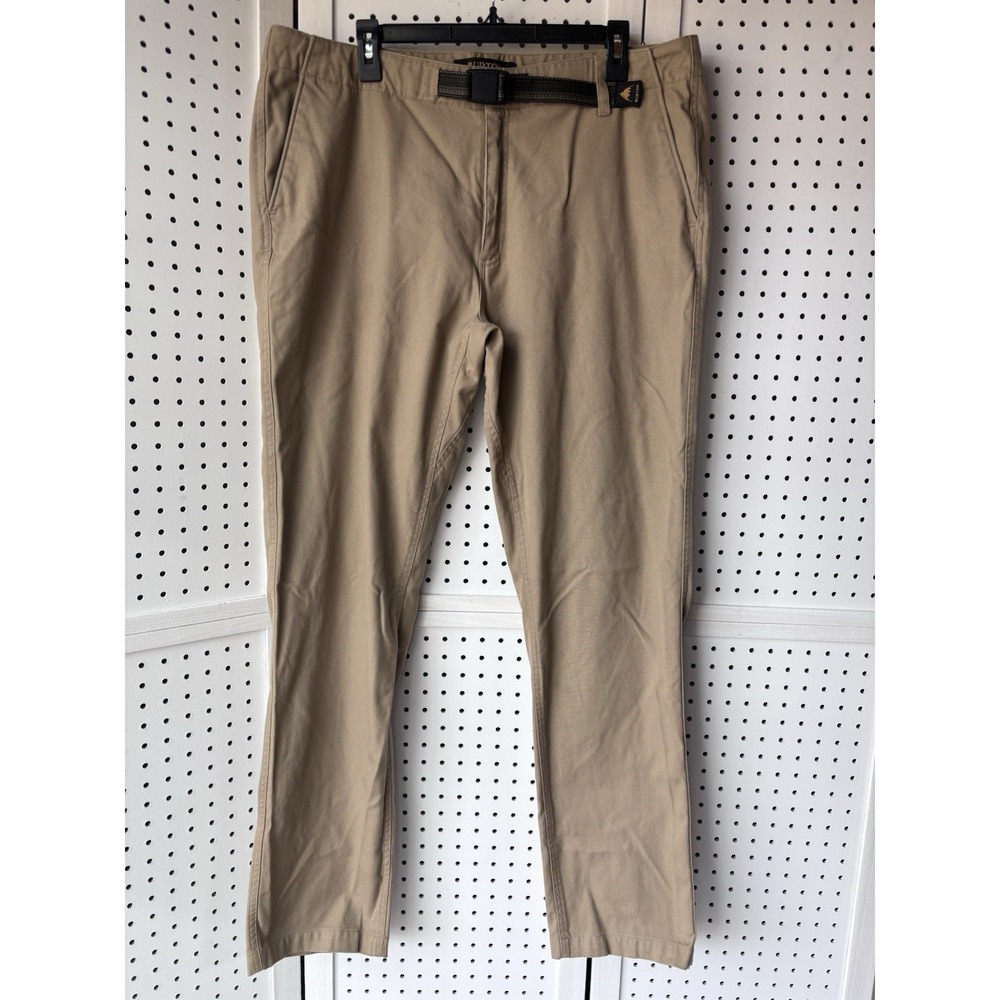 Burton MB Ridge Khaki Pants Men's 38 Beige Straight Leg Belted Casual Hiking
